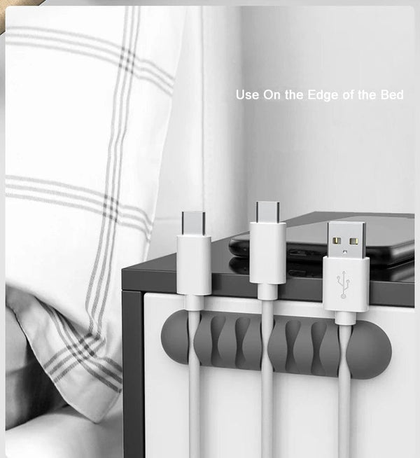 Planet Gates Smart Cable Holder Silicone Flexible Cable Winder Wire Organizer Holder Cord Management Clip for USB Earphone Network Cable