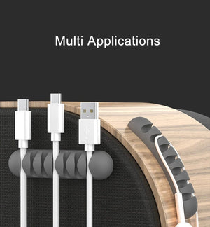 Planet Gates Smart Cable Holder Silicone Flexible Cable Winder Wire Organizer Holder Cord Management Clip for USB Earphone Network Cable