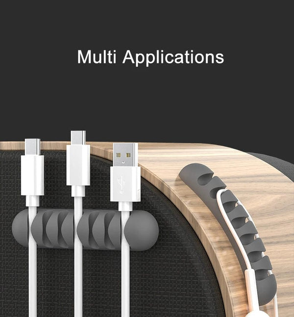 Planet Gates Smart Cable Holder Silicone Flexible Cable Winder Wire Organizer Holder Cord Management Clip for USB Earphone Network Cable