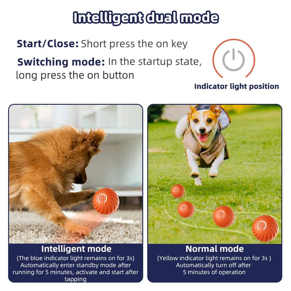 Planet Gates Smart Dog Toy Ball Electronic Interactive Pet Toy Moving Ball USB Automatic Moving Bouncing for Puppy Birthday Gift Cat Product