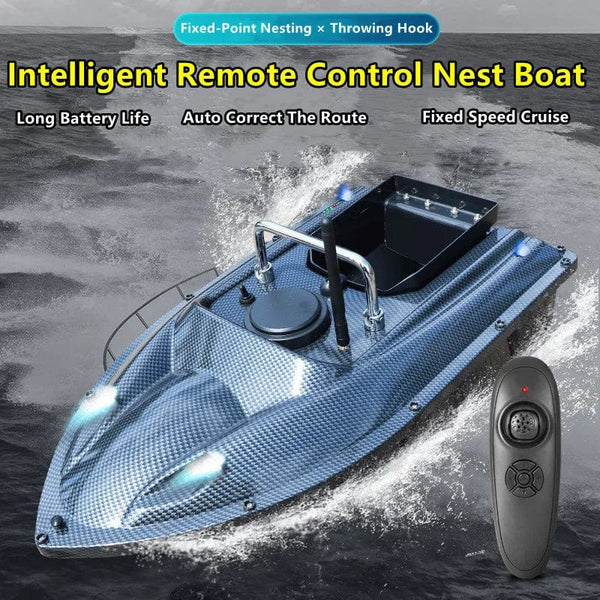 Planet Gates Smart Fixed Speed Cruise Radio Remote Control Fishing Bait Boat 1.5KG 500M Dual Night Light Lure Fishing RC Bait Boat Fishing