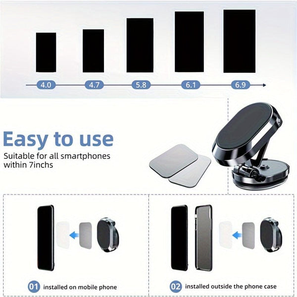 Planet Gates Smart Magnetic Car Phone Holder: Keep Your Phone Securely Mounted For GPS Navigation