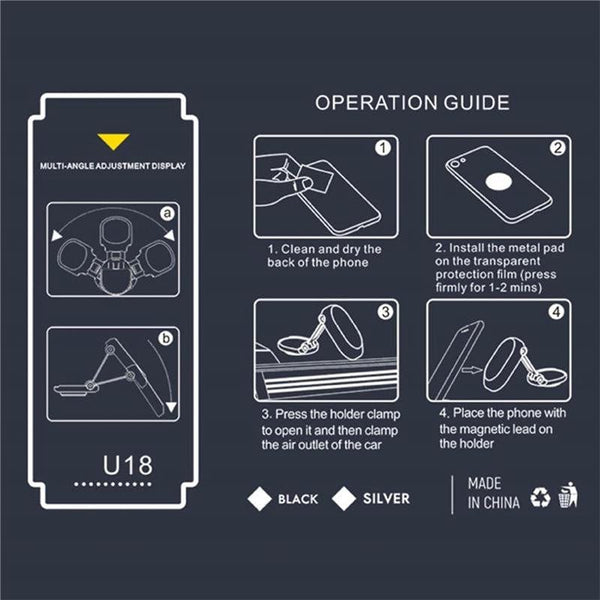 Planet Gates Smart Magnetic Car Phone Holder: Keep Your Phone Securely Mounted For GPS Navigation