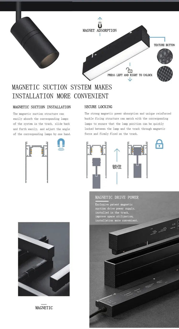 Planet Gates Smart Magnetic Track Rail Light System Modern Flexible Fixture LED Spotlight DC48V Ceiling Indoor Light Smart Home Lamp Living