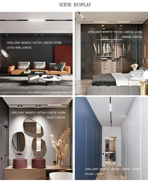 Planet Gates Smart Magnetic Track Rail Light System Modern Flexible Fixture LED Spotlight DC48V Ceiling Indoor Light Smart Home Lamp Living