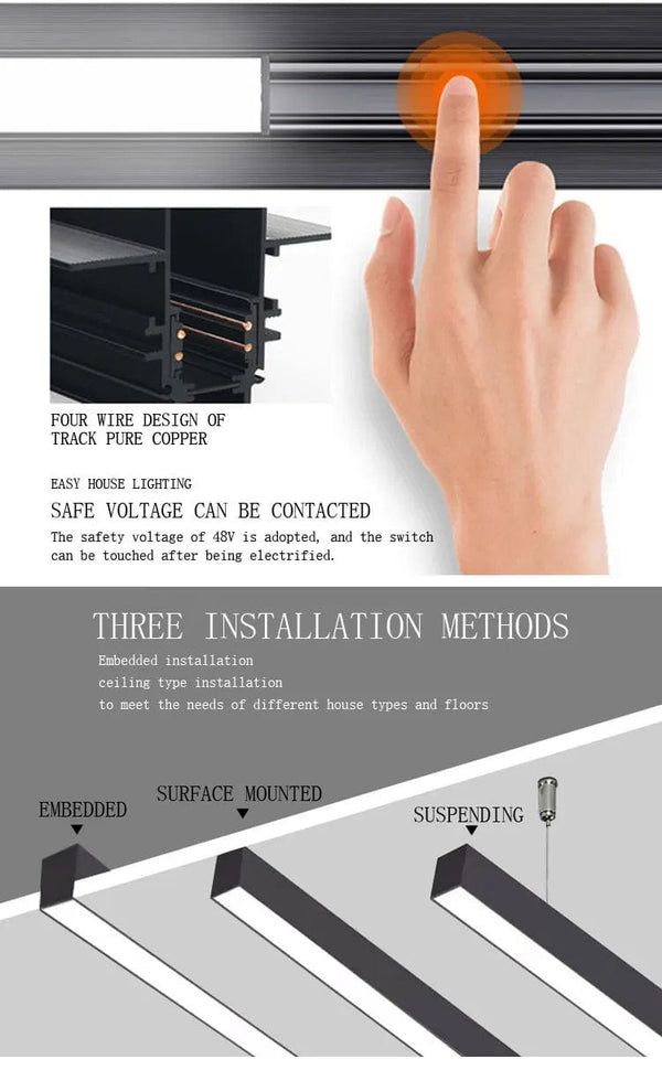 Planet Gates Smart Magnetic Track Rail Light System Modern Flexible Fixture LED Spotlight DC48V Ceiling Indoor Light Smart Home Lamp Living