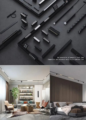 Planet Gates Smart Magnetic Track Rail Light System Modern Flexible Fixture LED Spotlight DC48V Ceiling Indoor Light Smart Home Lamp Living