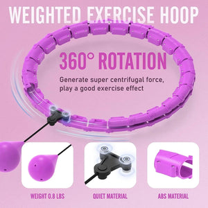 Planet Gates Smart sport hoop Weighted Exercise Hoops for Adults Easy Detachable Design with Adjustable Weight, Fitness Gym Equipment for Hom