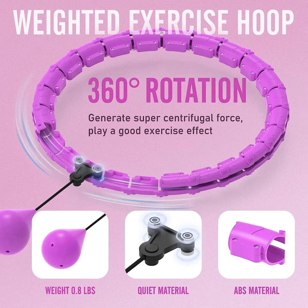 Planet Gates Smart sport hoop Weighted Exercise Hoops for Adults Easy Detachable Design with Adjustable Weight, Fitness Gym Equipment for Hom