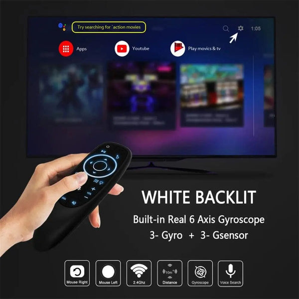 Planet Gates Smart Voice Remote Control Wireless Air Fly Mouse 2.4g G10 G10s Pro Gyroscope Ir Learning Compatible For Android Tv Box