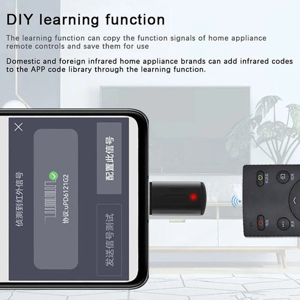 Planet Gates Smartphone Remote Control Type C Universal Smart Infrared Transmitter App Control Wireless Mini Adapter For TV Air Conditioner