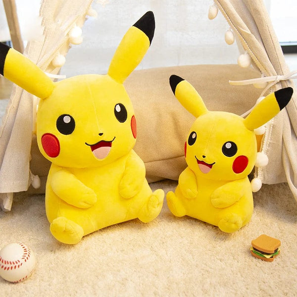 Planet Gates Smile Pikachu / 48cm l 18.9in Pokemon Kawaii Pikachu Stuffed Toys Cartoon & Cute Plush Dolls Throw Pillow Birthday Gift  For Kids Friends Boys Home Decoration