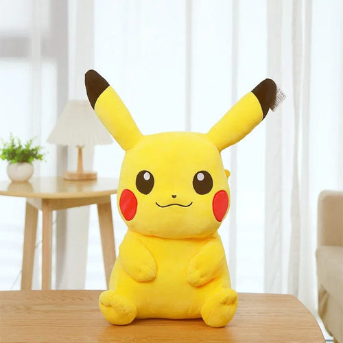 Planet Gates Smile Pikachu / 48cm l 18.9in Pokemon Kawaii Pikachu Stuffed Toys Cartoon & Cute Plush Dolls Throw Pillow Birthday Gift  For Kids Friends Boys Home Decoration