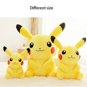 Planet Gates Smile Pikachu / 48cm l 18.9in Pokemon Kawaii Pikachu Stuffed Toys Cartoon & Cute Plush Dolls Throw Pillow Birthday Gift  For Kids Friends Boys Home Decoration