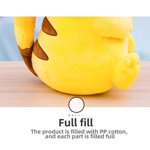 Planet Gates Smile Pikachu / 48cm l 18.9in Pokemon Kawaii Pikachu Stuffed Toys Cartoon & Cute Plush Dolls Throw Pillow Birthday Gift  For Kids Friends Boys Home Decoration