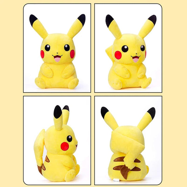 Planet Gates Smile Pikachu / 48cm l 18.9in Pokemon Kawaii Pikachu Stuffed Toys Cartoon & Cute Plush Dolls Throw Pillow Birthday Gift  For Kids Friends Boys Home Decoration