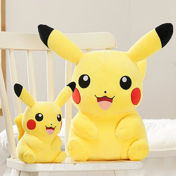 Planet Gates Smile Pikachu / 48cm l 18.9in Pokemon Kawaii Pikachu Stuffed Toys Cartoon & Cute Plush Dolls Throw Pillow Birthday Gift  For Kids Friends Boys Home Decoration