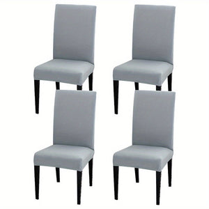 Planet Gates Smoky Gray / Set  Of  4 4pcs Set/6pcs Set Milk Silk Elastic Home Kitchen Dining Chair Slipcover, Chair Cover, Furniture Protector For Wedding Office Living Room Hotel Home Decor