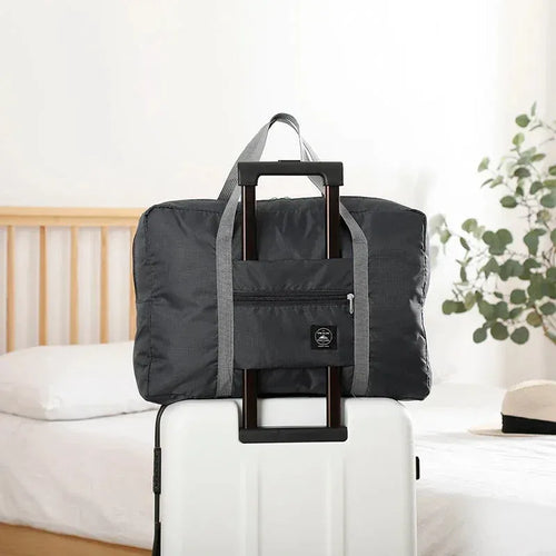 Planet Gates SMT096-black Foldable Travel Duffel Bag for Airlines Carry on Bag for Women and Girls Lightweight Large Capacity Sports Weekend Trip Overnigh