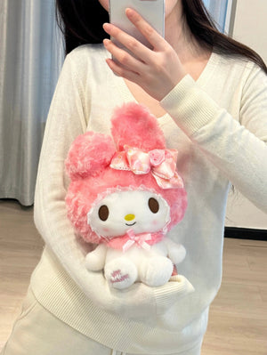 Planet Gates SNO074-22cm 22-30cm Genuine Sanrio Hello Kitty Kawaii Rose My Melody Anime Stuffed Animals Plush Doll Companion Toy Children Birthday Gift