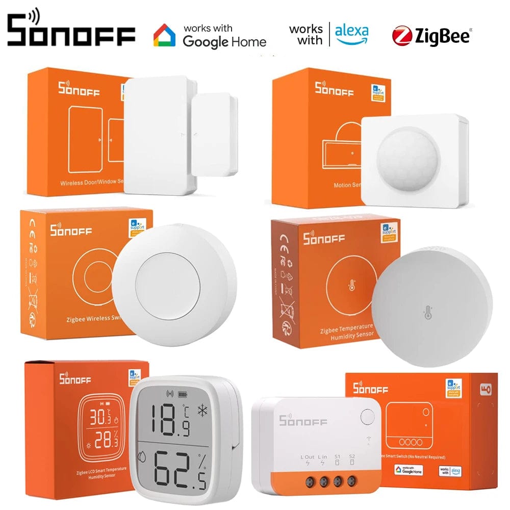 Planet Gates SNZB-02D / CHINA SONOFF Zigbee Bridge /Wireless Switch / Temperature Humidit/ Motion Sensor /Wireless Door Window Sensor/ZBMINIL2 Automation Kits