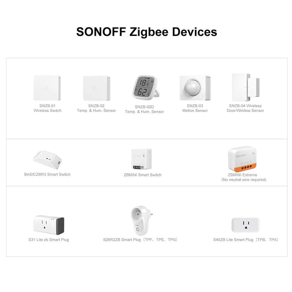 Planet Gates SNZB-02D / CHINA SONOFF Zigbee Bridge /Wireless Switch / Temperature Humidit/ Motion Sensor /Wireless Door Window Sensor/ZBMINIL2 Automation Kits