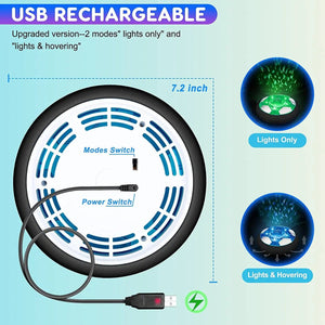 Planet Gates Soccer Kids Toy USB Rechargeable Hover Ball Colored LED Lights for Kid Gifts Gliding Air Cushion Floating Kids Soccer Game