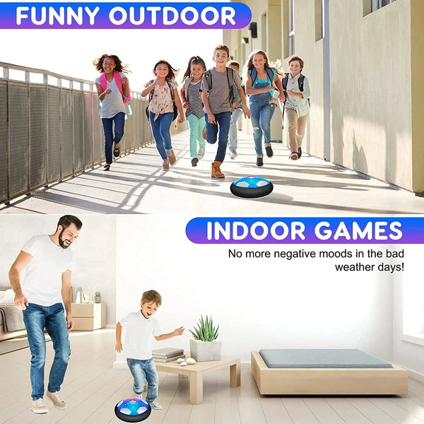 Planet Gates Soccer Kids Toy USB Rechargeable Hover Ball Colored LED Lights for Kid Gifts Gliding Air Cushion Floating Kids Soccer Game