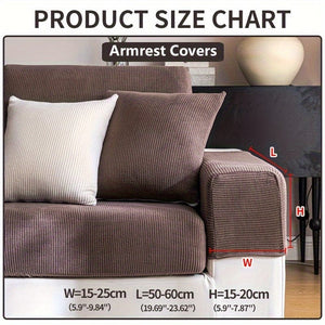 Planet Gates Sofa Arm Cover / Coffee Color 1pc Waterproof Elastic Four Seasons Universal Stretch Sofa Cover, Simple Modern Style Non-slip Sofa Slipcover, Living Room Sofa Protector Couch Cover Suitable For Office Home Decor
