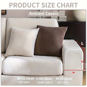 Planet Gates Sofa Arm Cover / Creamy White 1pc Waterproof Elastic Four Seasons Universal Stretch Sofa Cover, Simple Modern Style Non-slip Sofa Slipcover, Living Room Sofa Protector Couch Cover Suitable For Office Home Decor