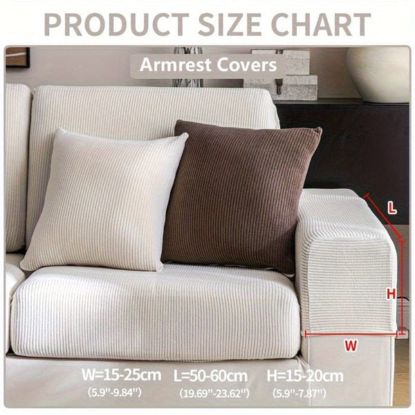 Planet Gates Sofa Arm Cover / Creamy White 1pc Waterproof Elastic Four Seasons Universal Stretch Sofa Cover, Simple Modern Style Non-slip Sofa Slipcover, Living Room Sofa Protector Couch Cover Suitable For Office Home Decor