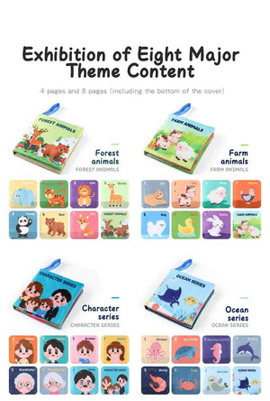 Planet Gates Soft Baby Books toys Montessori 3D Touch Feel High Contrast Cloth Book Sensory Early Learning games for kids Educational toys