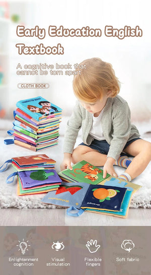 Planet Gates Soft Baby Books toys Montessori 3D Touch Feel High Contrast Cloth Book Sensory Early Learning games for kids Educational toys