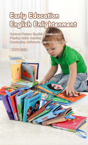 Planet Gates Soft Baby Books toys Montessori 3D Touch Feel High Contrast Cloth Book Sensory Early Learning games for kids Educational toys