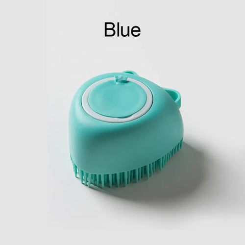 Planet Gates Soft Blue B Bathroom Puppycat Washing Massage Dispenser Grooming Shower Brush Soft Silicone Dog Brush Pet Shampoo Massager Bath Brush