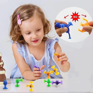 Planet Gates Soft Building Blocks Suction Cup Toys DIY Puzzle Sticky Game Children Bath Toys Montessori Sensory Stress Release Toy for Autism