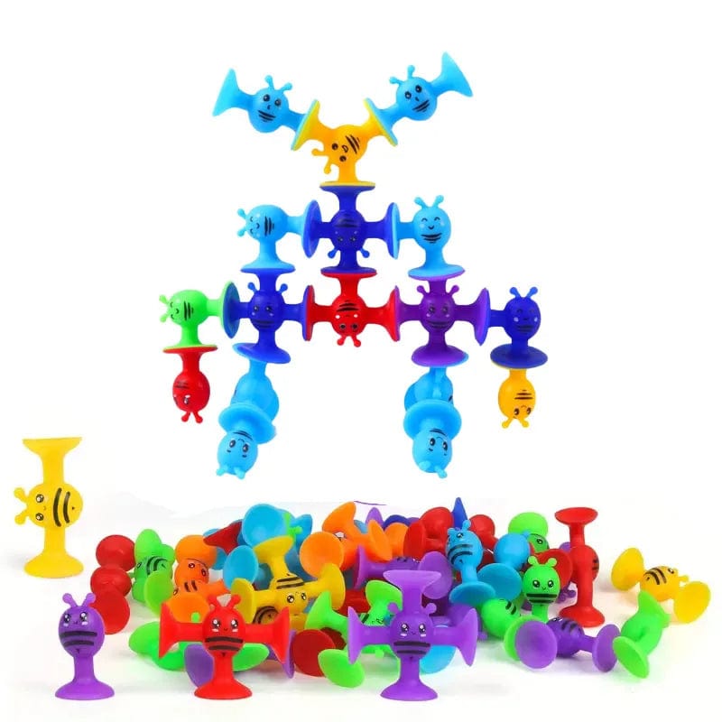 Planet Gates Soft Building Blocks Suction Cup Toys DIY Puzzle Sticky Game Children Bath Toys Montessori Sensory Stress Release Toy for Autism