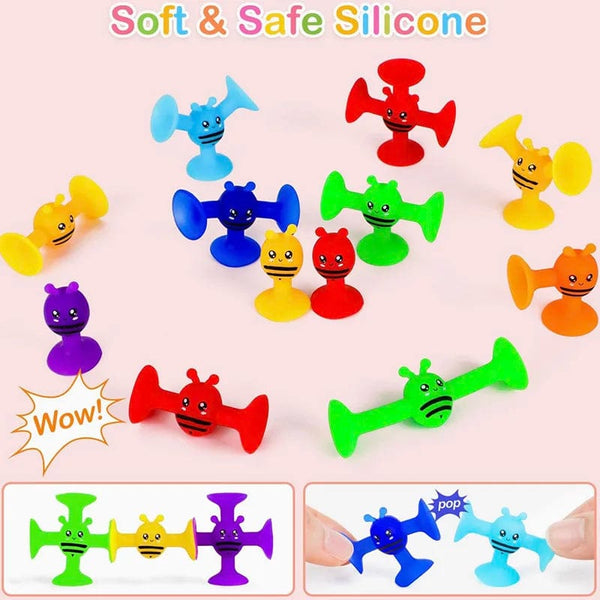 Planet Gates Soft Building Blocks Suction Cup Toys DIY Puzzle Sticky Game Children Bath Toys Montessori Sensory Stress Release Toy for Autism