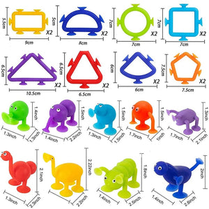 Planet Gates Soft Building Blocks Suction Cup Toys DIY Puzzle Sticky Game Children Bath Toys Montessori Sensory Stress Release Toy for Autism