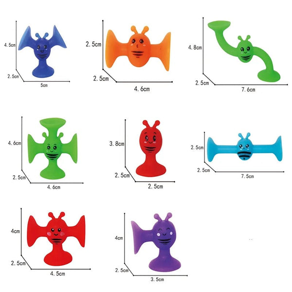 Planet Gates Soft Building Blocks Suction Cup Toys DIY Puzzle Sticky Game Children Bath Toys Montessori Sensory Stress Release Toy for Autism