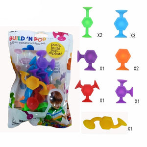Planet Gates Soft Building Blocks Suction Cup Toys DIY Puzzle Sticky Game Children Bath Toys Montessori Sensory Stress Release Toy for Autism