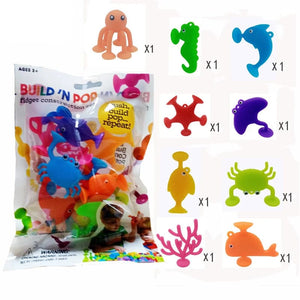 Planet Gates Soft Building Blocks Suction Cup Toys DIY Puzzle Sticky Game Children Bath Toys Montessori Sensory Stress Release Toy for Autism
