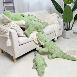 Planet Gates Soft Crocodile Plush Toy Fluffy Full Stuffed Animal Pillow Doll Jungle Green Giant Alligator Sofa Cushion Kids Birthday Gift