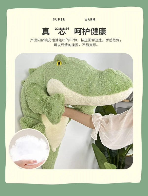 Planet Gates Soft Crocodile Plush Toy Fluffy Full Stuffed Animal Pillow Doll Jungle Green Giant Alligator Sofa Cushion Kids Birthday Gift