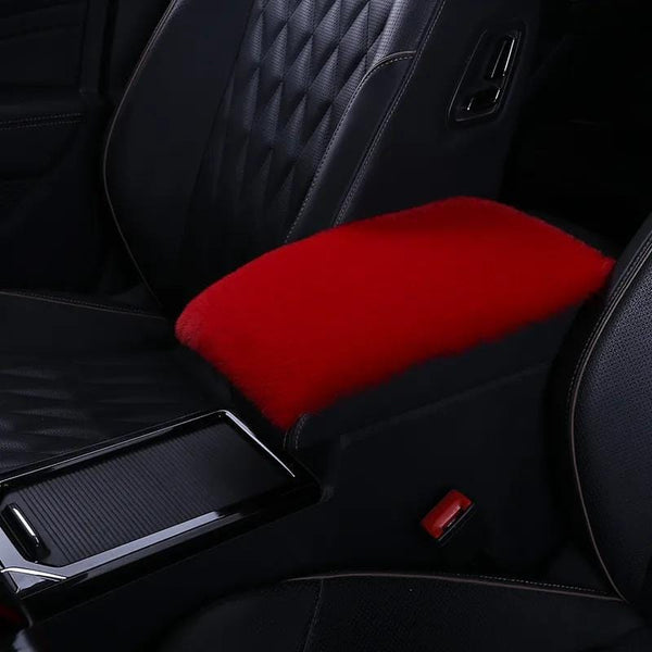 Planet Gates Soft Furry Plush Polyester Armrest Box Pad Cover, Center Console Box Armrest Pad Cushion Universal Women Car Accessories