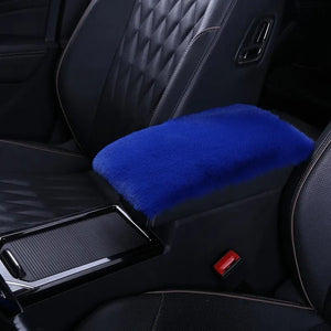 Planet Gates Soft Furry Plush Polyester Armrest Box Pad Cover, Center Console Box Armrest Pad Cushion Universal Women Car Accessories