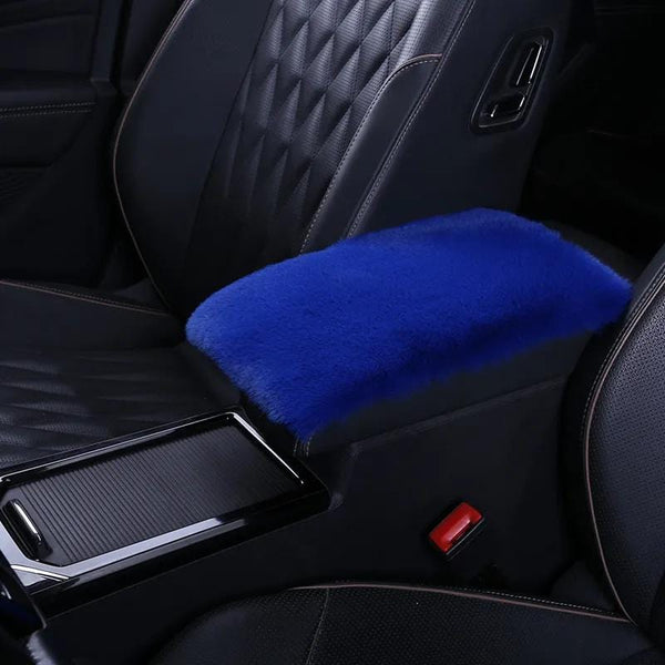 Planet Gates Soft Furry Plush Polyester Armrest Box Pad Cover, Center Console Box Armrest Pad Cushion Universal Women Car Accessories
