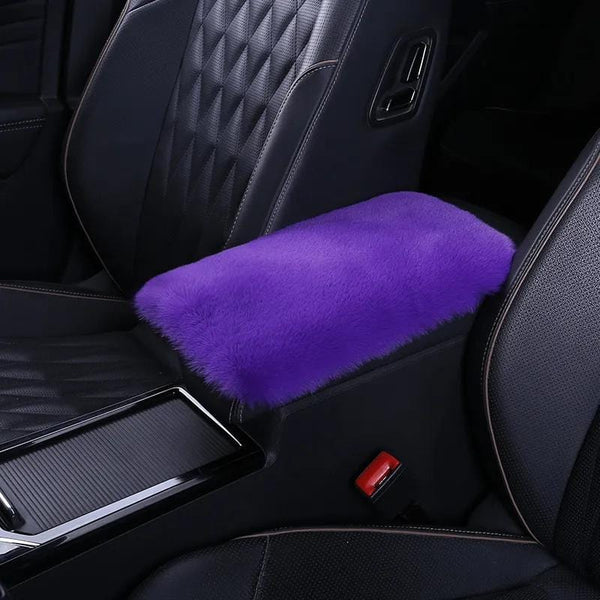 Planet Gates Soft Furry Plush Polyester Armrest Box Pad Cover, Center Console Box Armrest Pad Cushion Universal Women Car Accessories