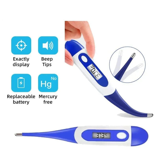Planet Gates Soft Head Household Adults Children Thermometers for Fever Thermometer Electronic Soft Head Digital Oral Armpit Temperature Measurement