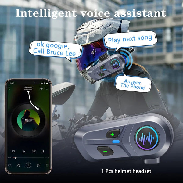 Planet Gates Soft Mic Voice Ctrl Intelligent Voice Control BT 5.4 Motorcycle Helmet Headset Wireless Awaken By Voice Control Call Phone Earphone Music Player